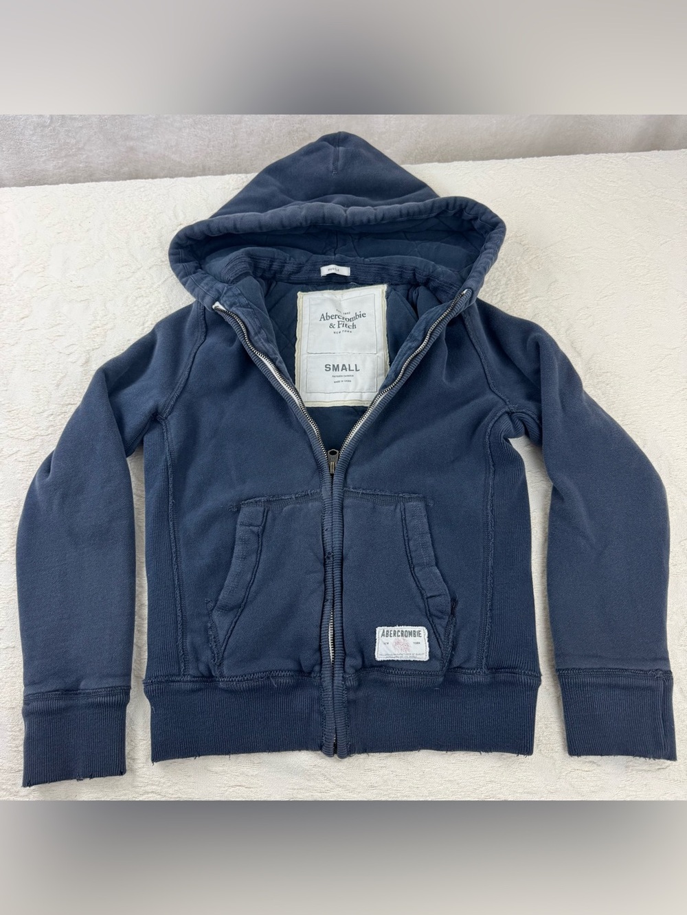 Vintage Y2K Abercrombie & Fitch S Heavyweight Quilted Hoodie Jacket Grunge